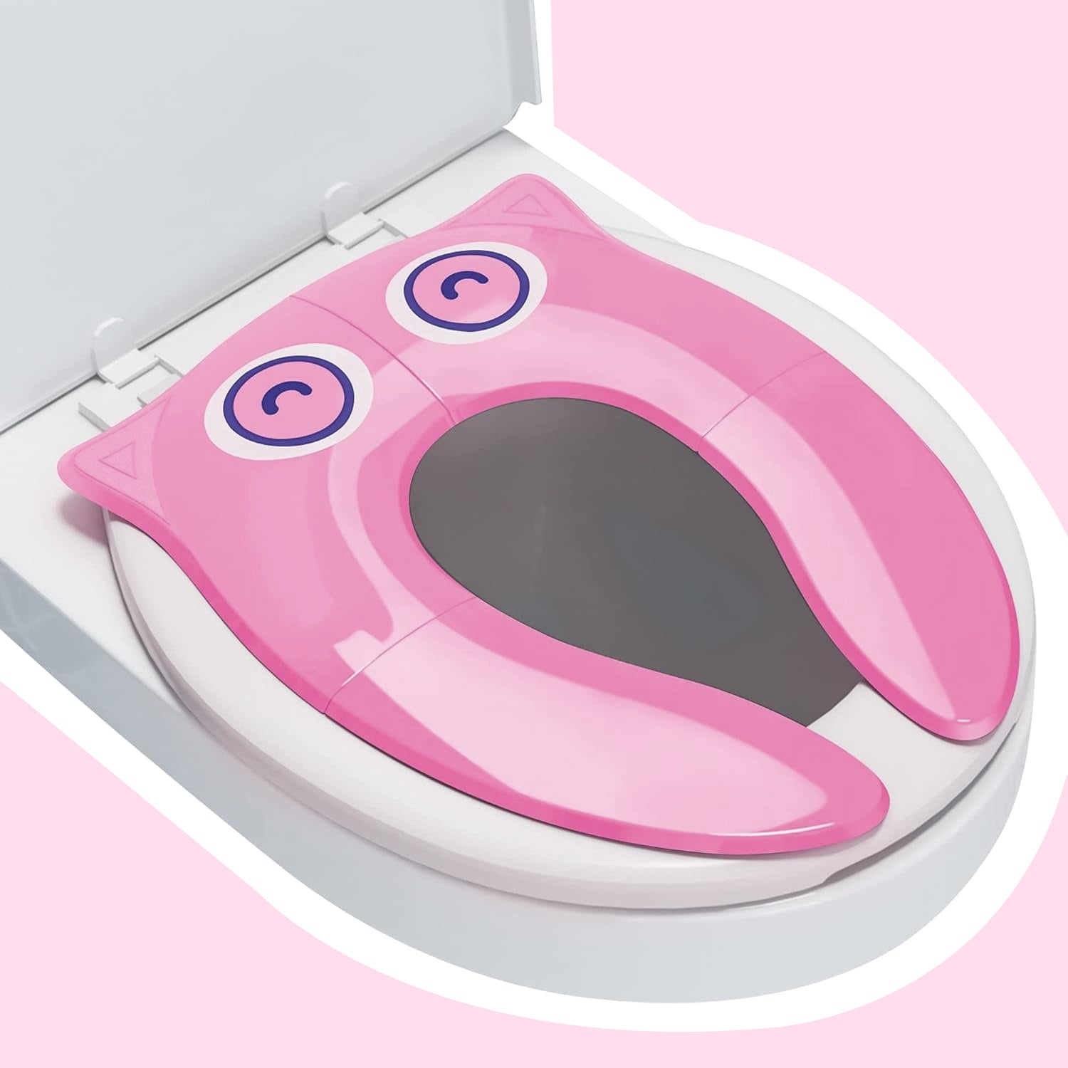Folding Travel Toilet Trainer Seat For Children - Pink