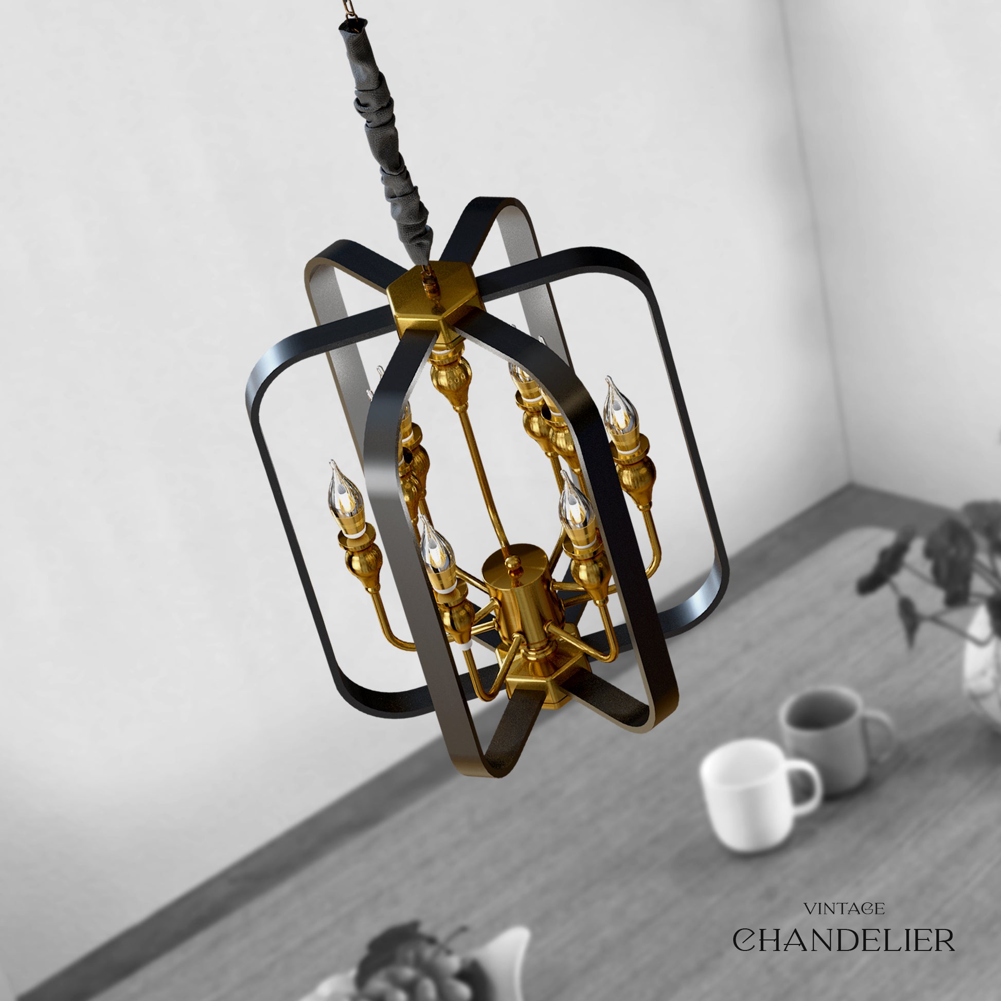 Metal Lantern Chandelier
