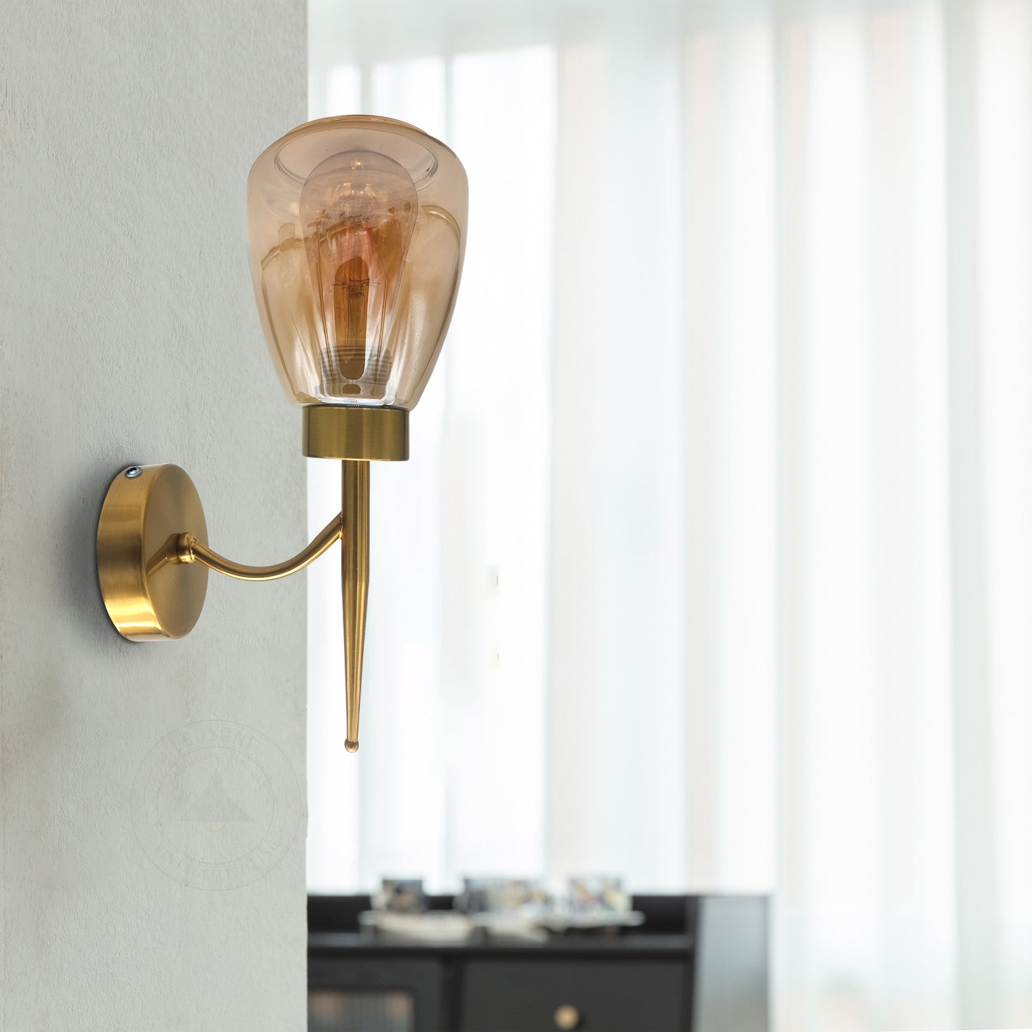 modern amber glass wall light wall sconce lamp