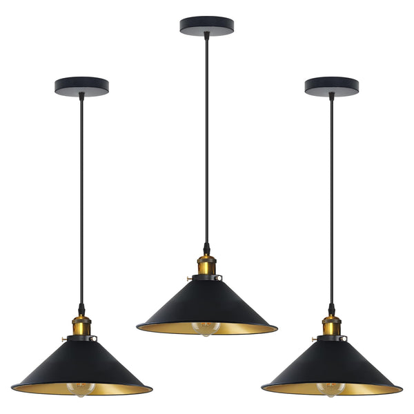 3 PCs Single Pendant Light E27 Metal ~6150 – Shade 3 - 3 Pack