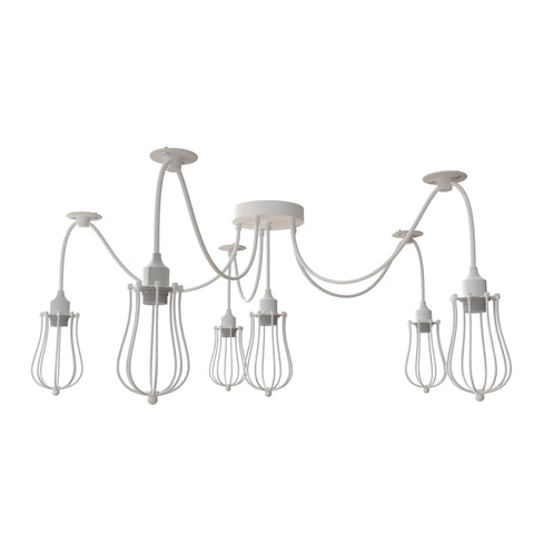 5-Way Spider Pendant Light | Adjustable Height Industrial Ceiling Lamp ~6433