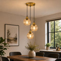 Antique Brass 3-Light Cluster Pendant ~6916