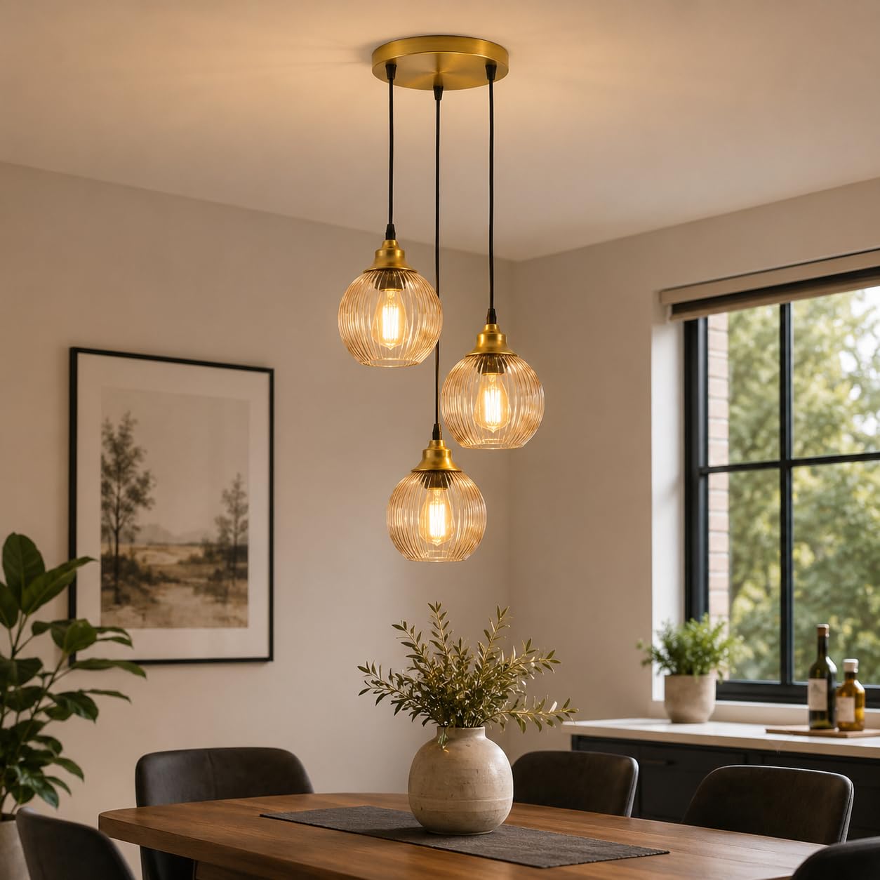 cluster brass light room indus