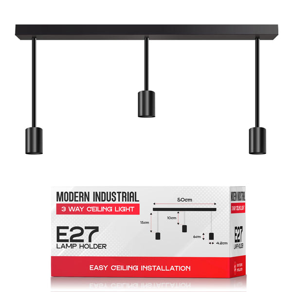 Short ceiling pendant 3 light E27 ~6550 – No