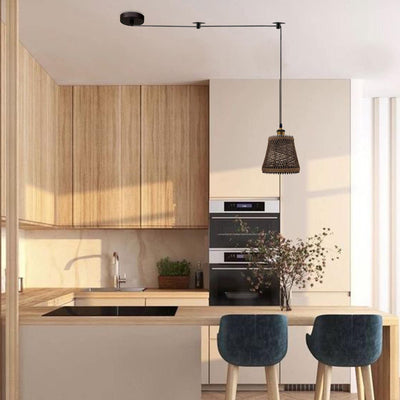 Bamboo Hemp Ceiling Pendant Light Fixture~6440