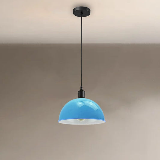 Blue Dome Shade hanging single pendant Light