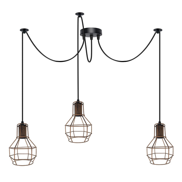 Industrial Spider Light Chandelier Kit ~6437 – Brushed Copper / Without Bulb