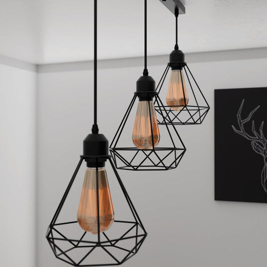 metal wire cage ceiling pendant light  Adjustable height