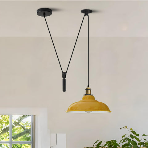 Industrial Pulley Light | Adjustable Vintage Ceiling Lamp ~6565