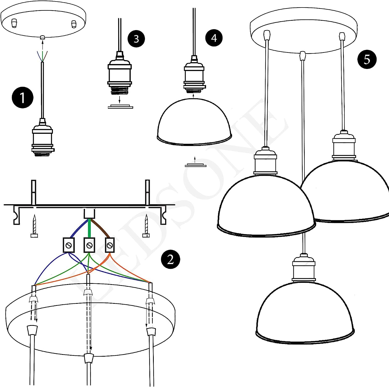 3way lampshade hanging lamp