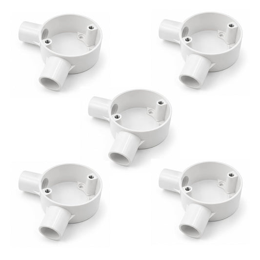 White 20mm PVC 2-Way V-Shaped Junction Conduit Box~6920