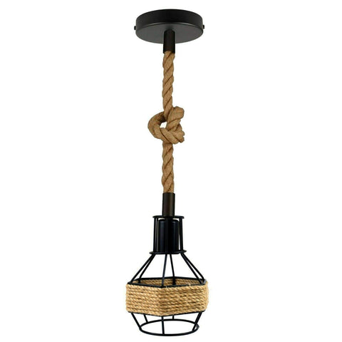 Ceiling Pendant Light Metal Hemp Rope Style ~6203