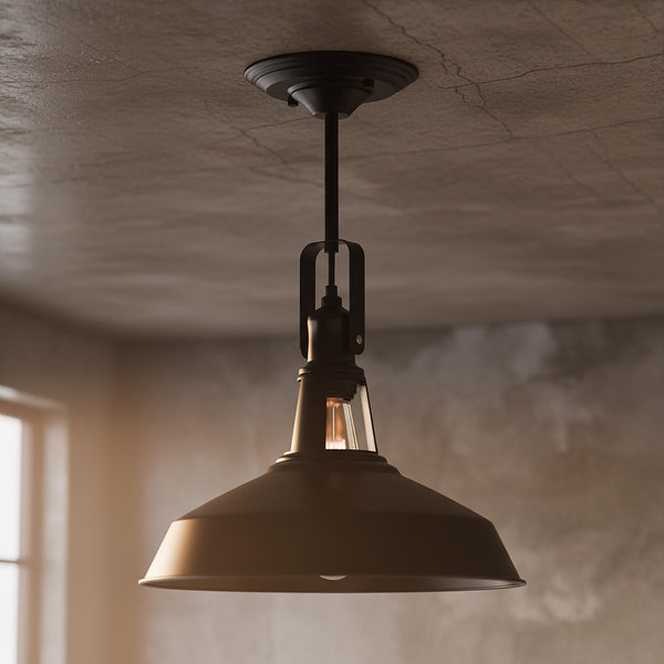 Adjustable Metal Barn Semi Flush Ceiling Light ~6460