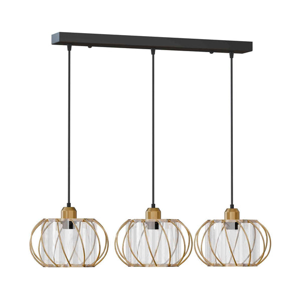 3 Light Crystal Glass Pendant Lamp ~6537 – Gold / Yes