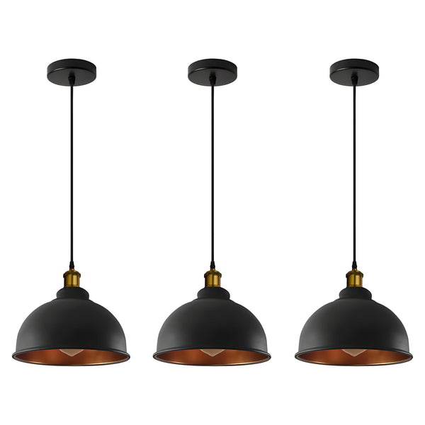 3 PCs Single Pendant Light E27 Metal ~6150 – Shade 1 - 3 Pack