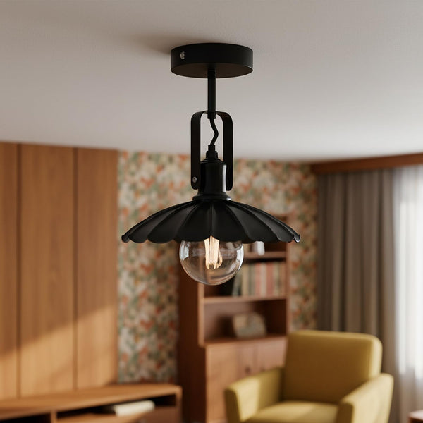 Industrial Swivel Ceiling Light Adjustable Semi Flush Fitting E27 ~6458