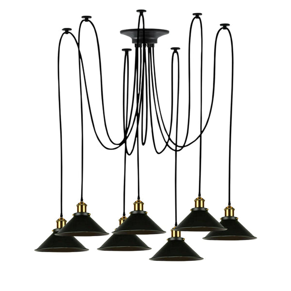 Multi Fleming Spider Pendant Light Black ~6165 – 7 Drop