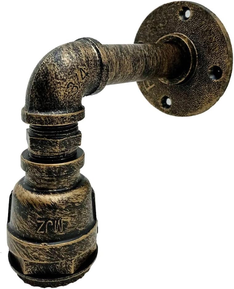  Industrial black metal wall lamp in a vintage style Shabby chic vintage wall light fixture for a living room Rustic copper wall sconce with a vintage-style bulb