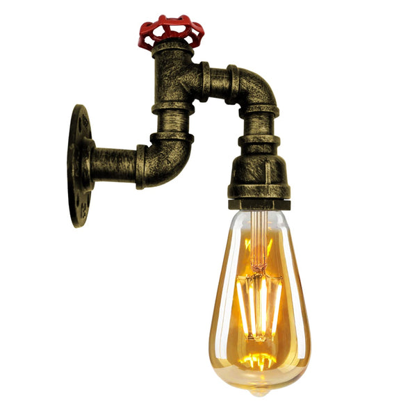 Industrial E27 Rustic Water Pipe Wall Light Fitting Industrial Sconce~2886 – Brushed Brass