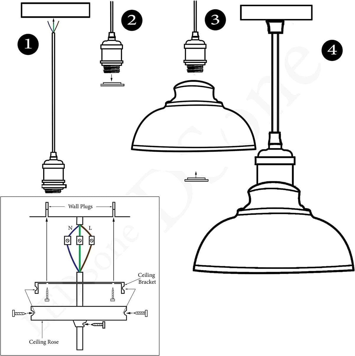 brushed brass dome shade hangi
