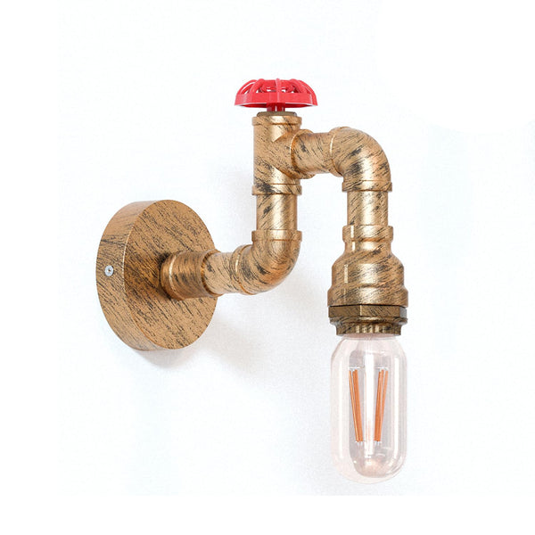 E27 Steampunk Wall Lights Indoor ~6264 – Brushed Copper / With Bulb