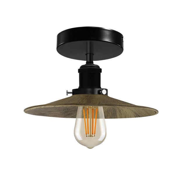 Modern Semi-Flush Mount Industrial Ceiling Light - 6267 – Brushed Brass With Bulb