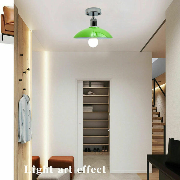 Green Metal Semi Flush Light ~6473 – With Bulb