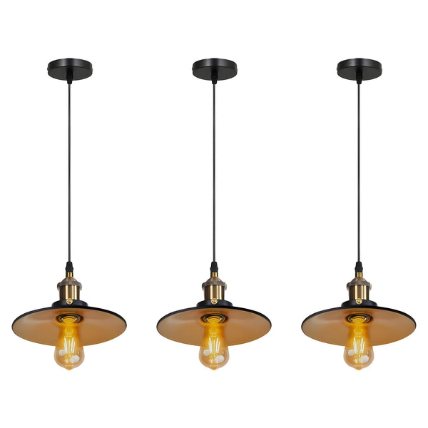 3 PCs Single Pendant Light E27 Metal ~6150 – Shade 5 - 3 Pack