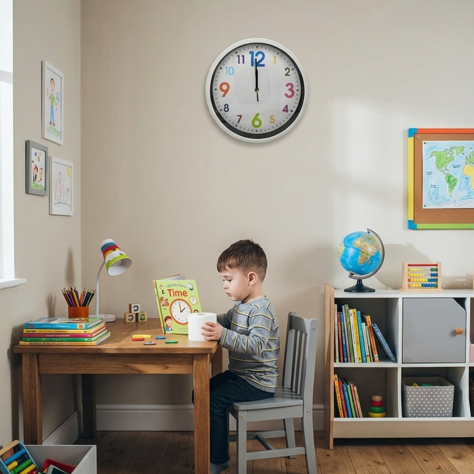 Colourful Kids Wall Clock – Easy to Read – LEDSone UK Ltd