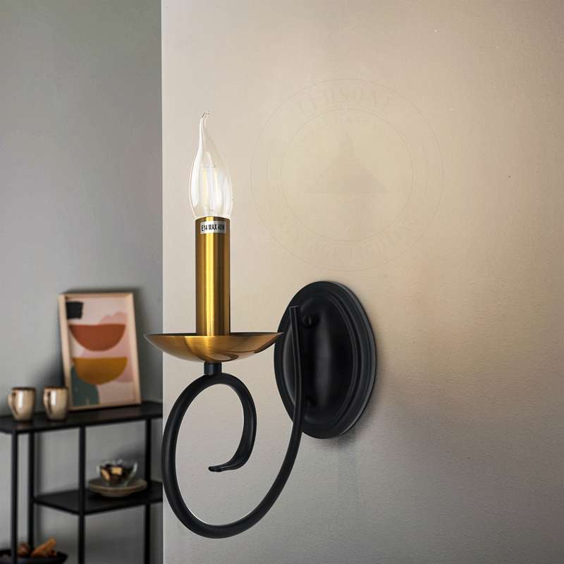 Candle light curved arm candle wall light Single head Wall Light for home decorating-Application 4