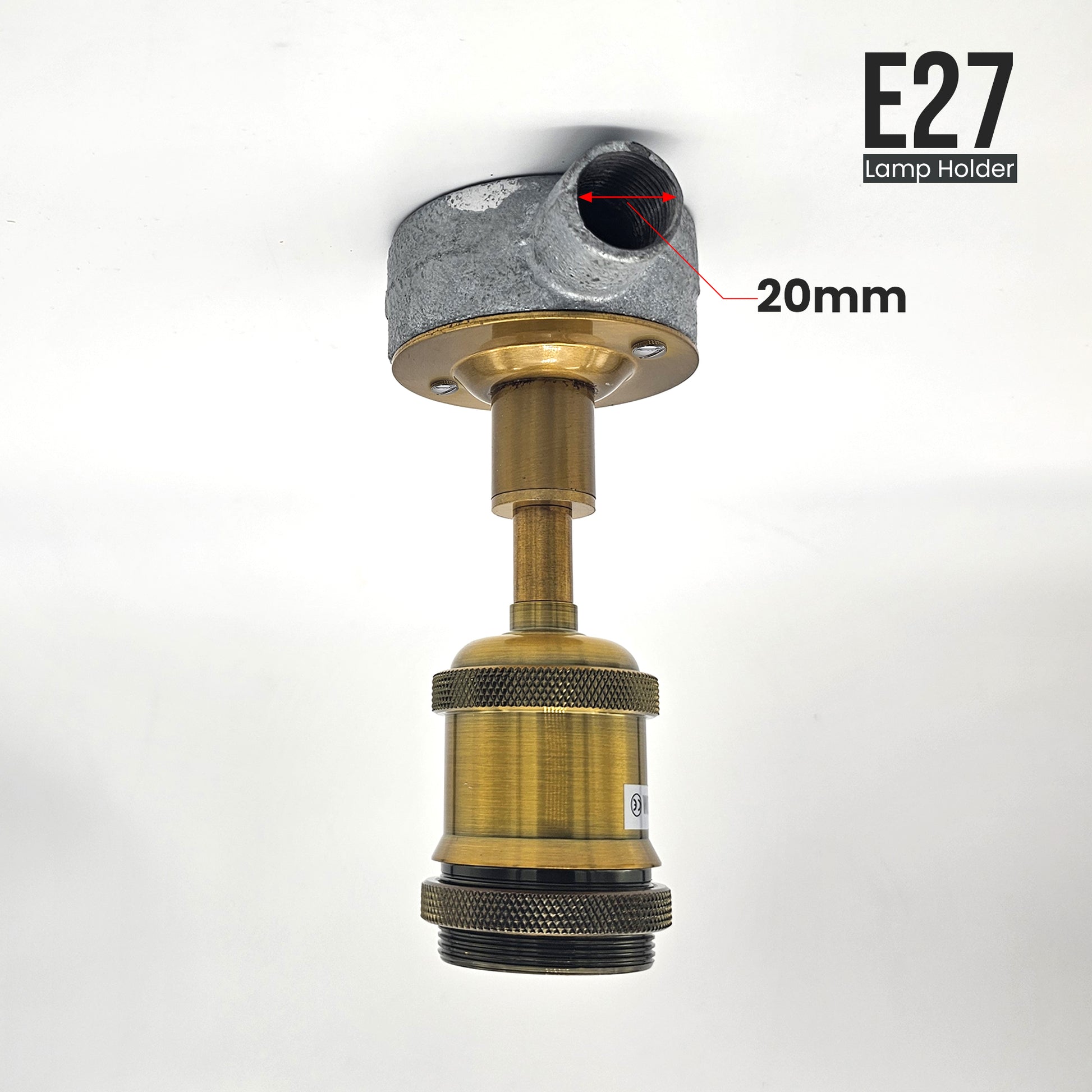 copper-colored E27 lamp holder