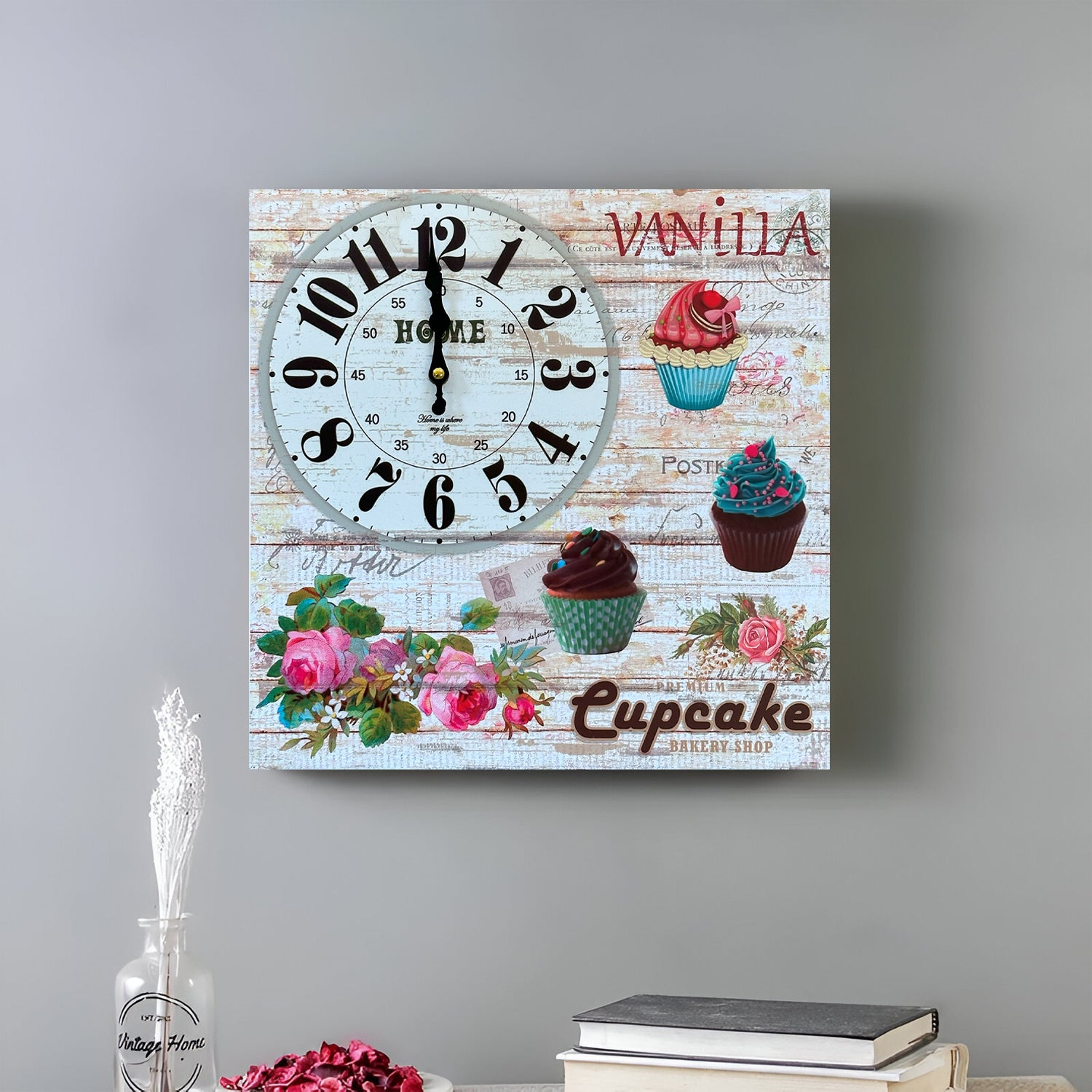 Reloj de pared moderno sin marco con la Torre Eiffel de París