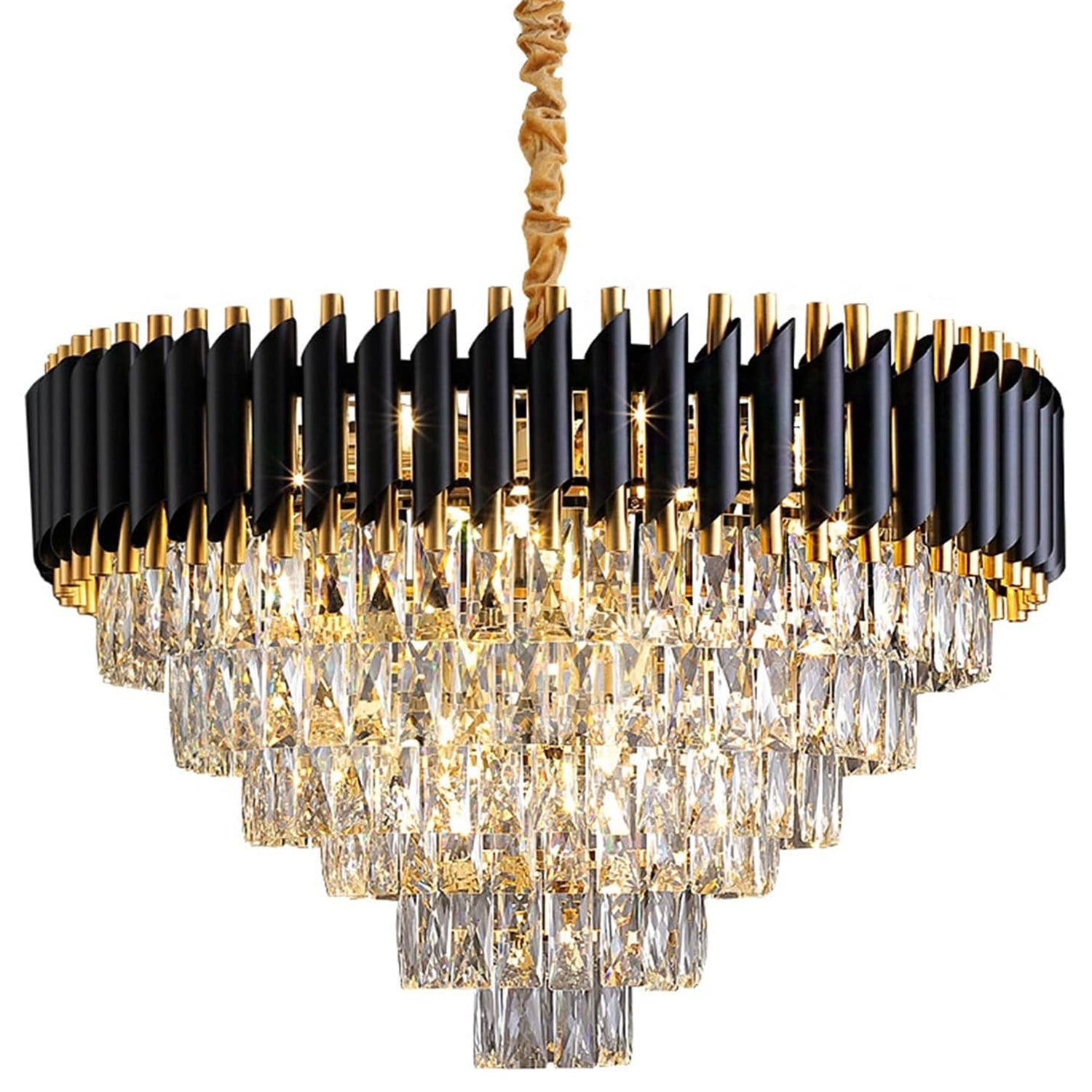 Black gold on sale crystal chandelier