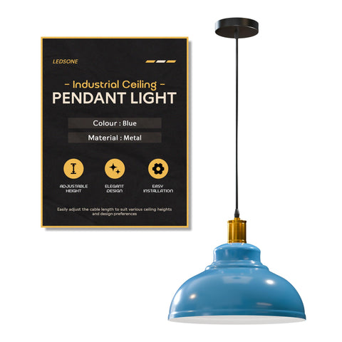 Industrial Pendant Light 29cm Metal ~6191