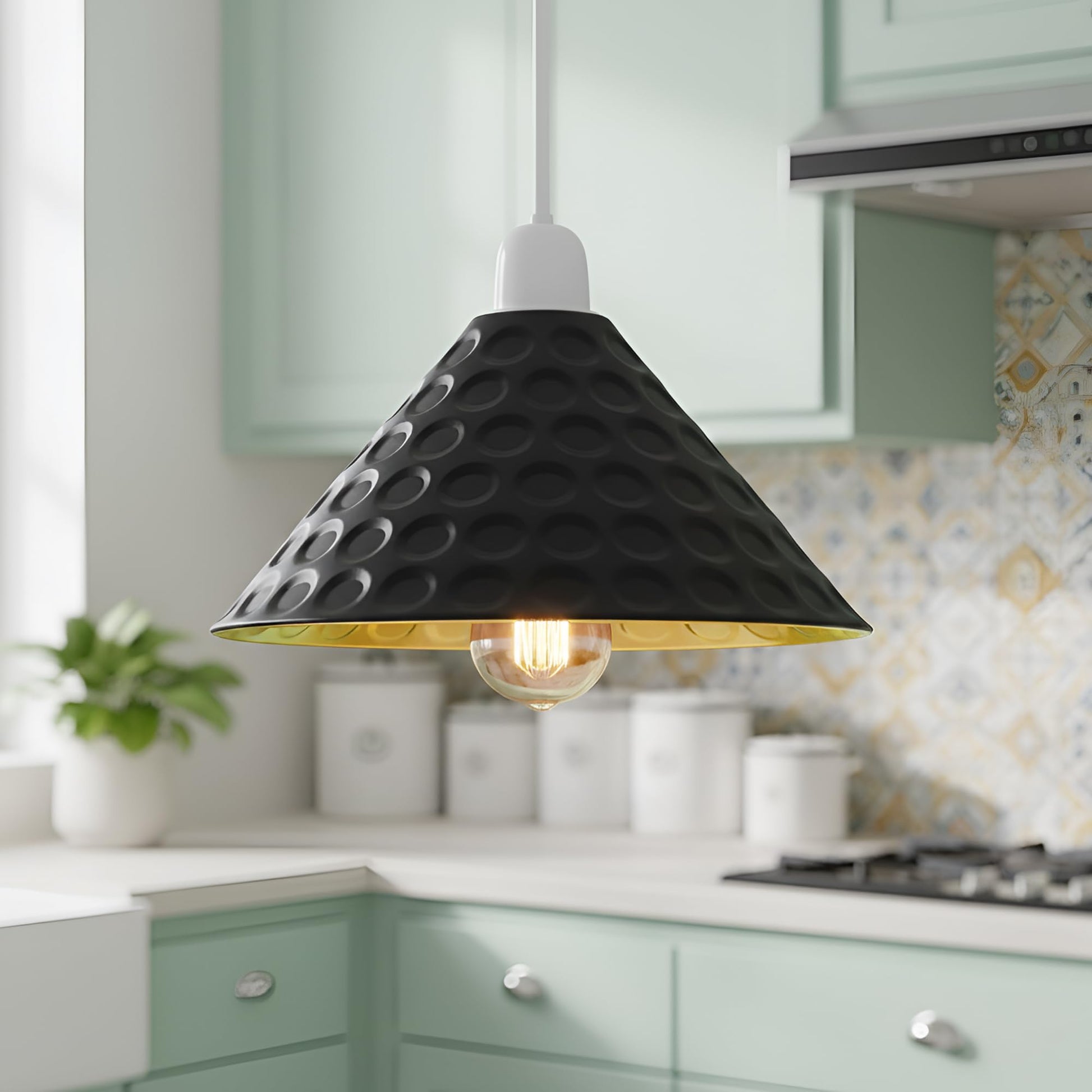 light shade black brass pendan