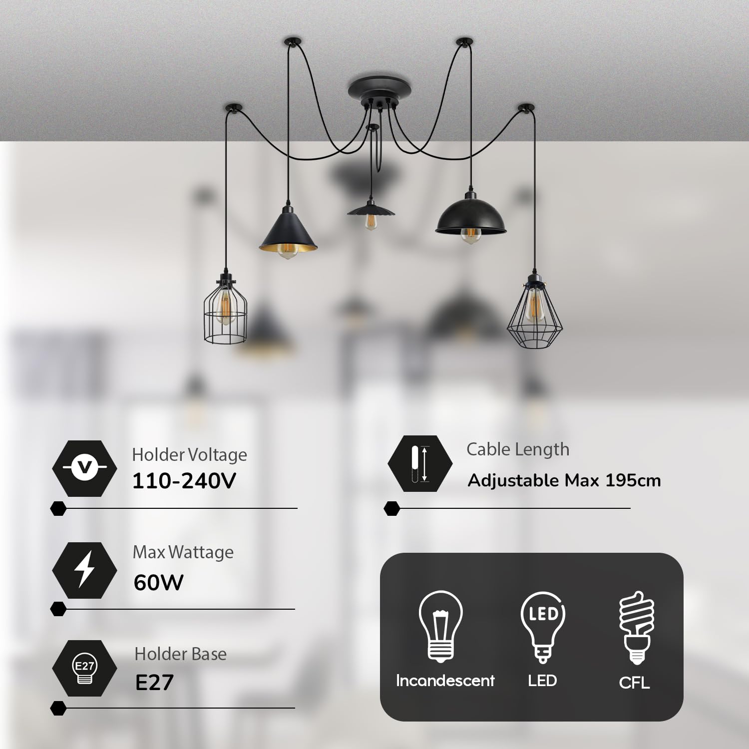 light multi ceiling spider