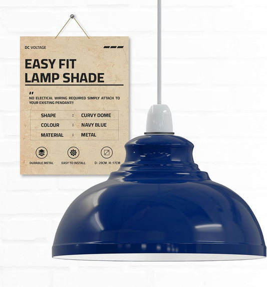 Vintage Retro Pendant Light Curvy Shade Metal E27 Easy Fit Lamp~2091