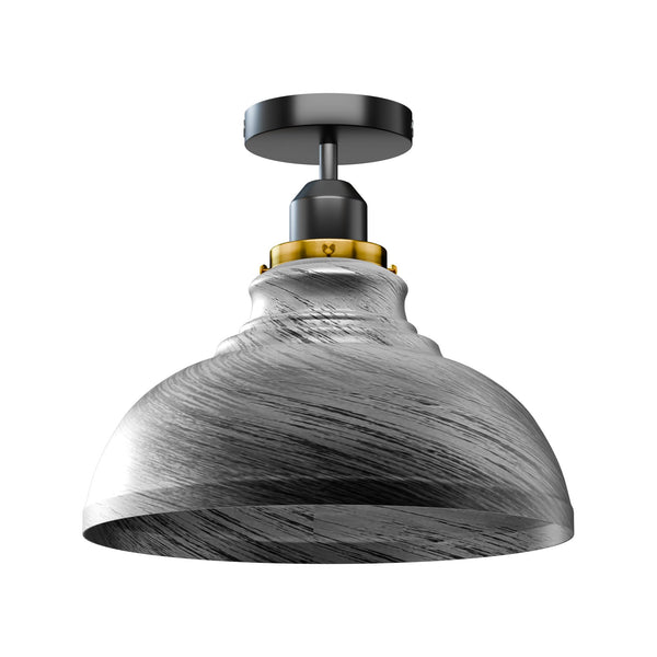 E27 Semi Flush Mount Lighting ~6167 – Brushed Silver