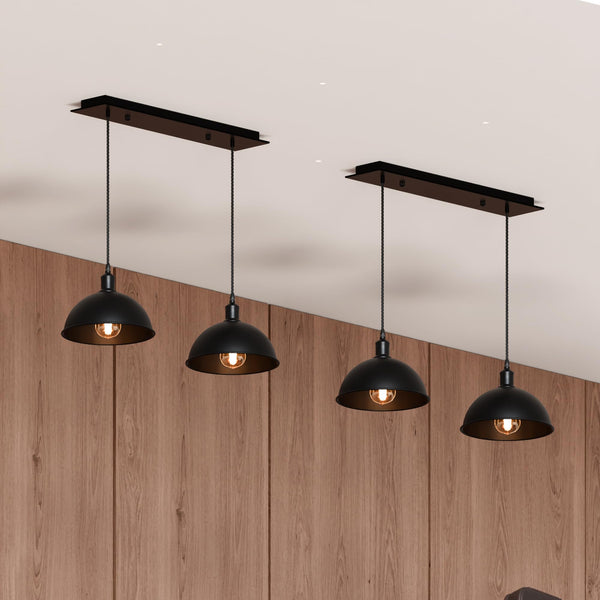 Vintage Industrial 2-Head Dome Pendant Light | Adjustable ~6145 – Yes / Black