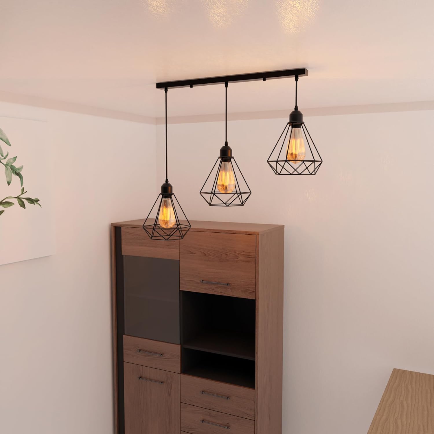 3 light cage hanging ceiling light