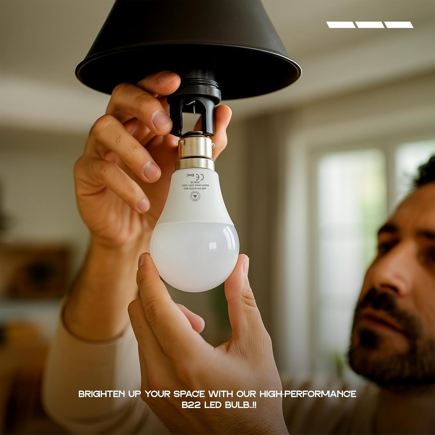 Energy-saving LED bulb with a B22 base