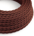1m/3m/5m/10m 3-aderige gedraaide bruine 0,75mm stoffen kabel~3192