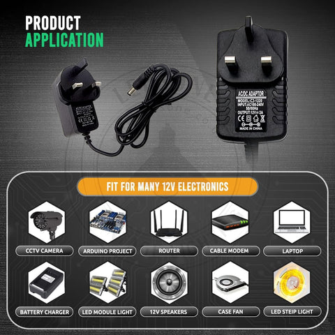 Universal Regulated Power Adapters_AC 100-240V to DC 12W 1A~2366