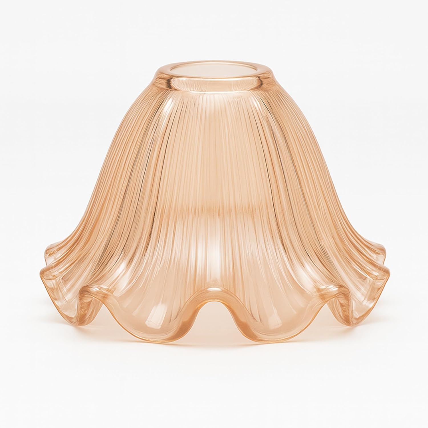 Small Amber Glass Lamp Shade 11.5cm Flower Replacement ~6656