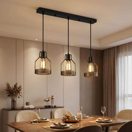 NÄTVERK Three-Light Industrial Cage Pendant ~6857