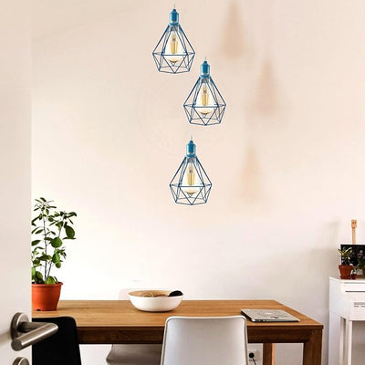 Metal 3 Way Cage Pendant Light Hanging Light E27 ~4308