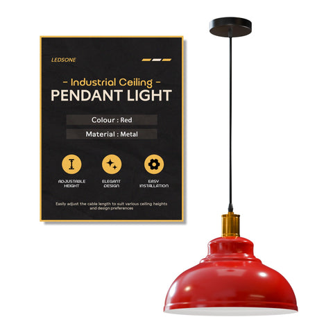Industrial Pendant Light 29cm Metal ~6191