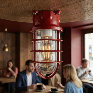 Nautical Bulkhead Light Flush Mount Wire Cage E27 ~6546