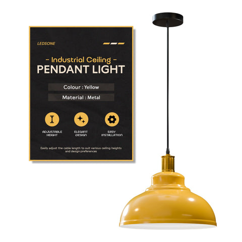 Industrial Pendant Light 29cm Metal ~6191