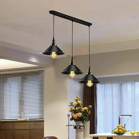 3 Light Black dustrial  Hanging Pendant Light ~5266